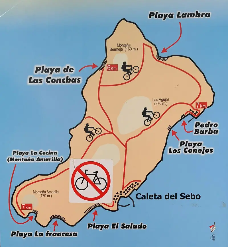 Faire du vélo sur l'île de La Graciosa (îles Canaries)